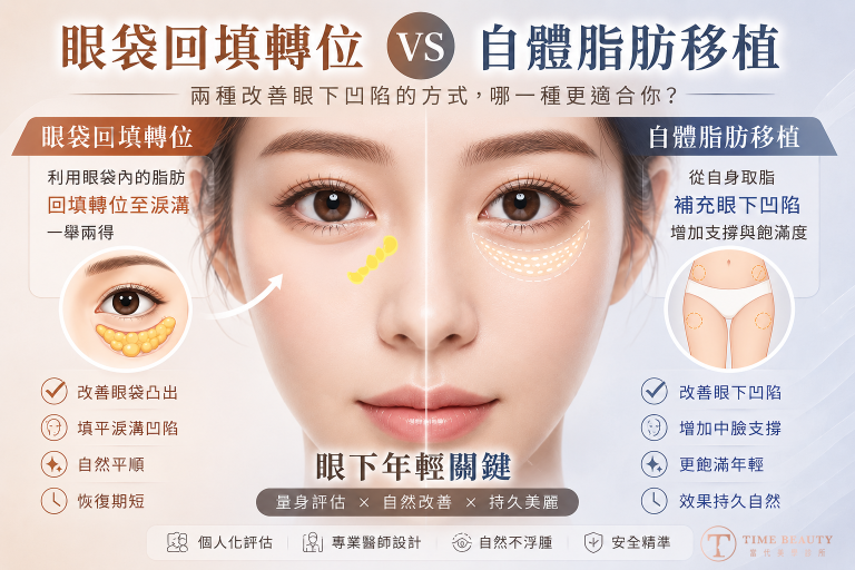 眼袋手術、回填轉位淚溝、眼袋移位、自體脂肪移植、自體脂肪補蘋果肌、台北眼袋、台中眼袋